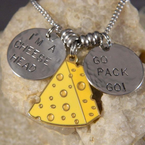 Green Bay Packers I am a Cheesehead Packer Necklace